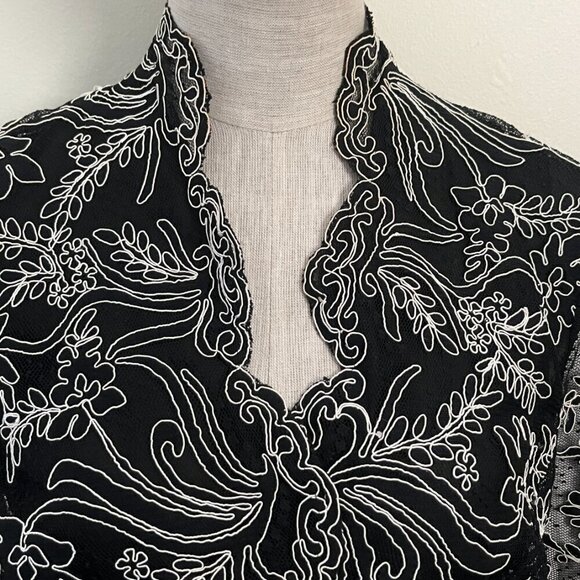 VICTOR COSTA GUIPURE SCALLOPED TRIM JACKET 14 XXL - Picture 5 of 9